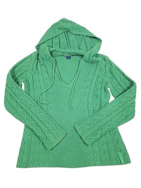 Polo Jeans Ralph Lauren Cable Knit Hoodie Green Y2K Women’s M